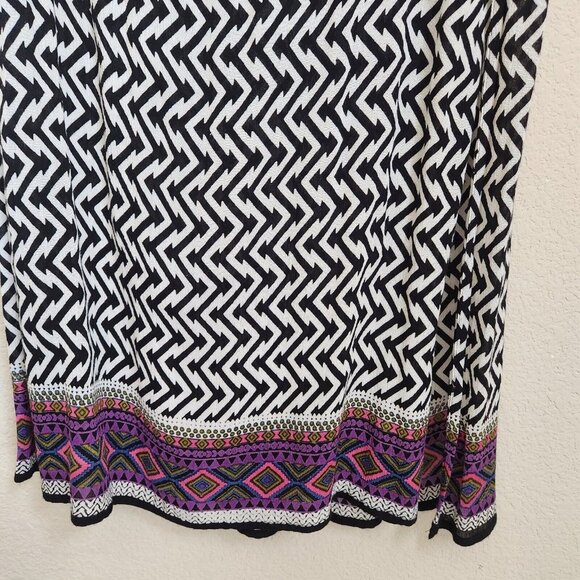 Earthbound Boho Maxi Skirt Geometric Women‎ Size XL Gold Coins Side High Slit - Picture 2 of 9